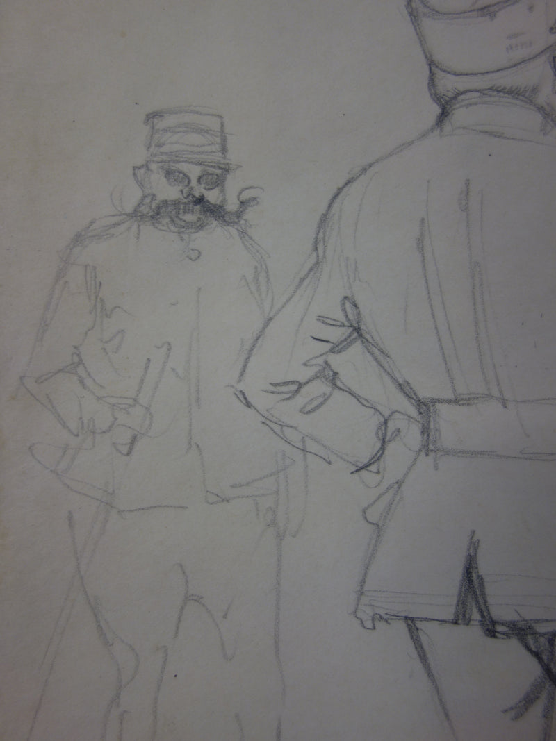 Georges CONRAD : Etude des soldats - Dessin
