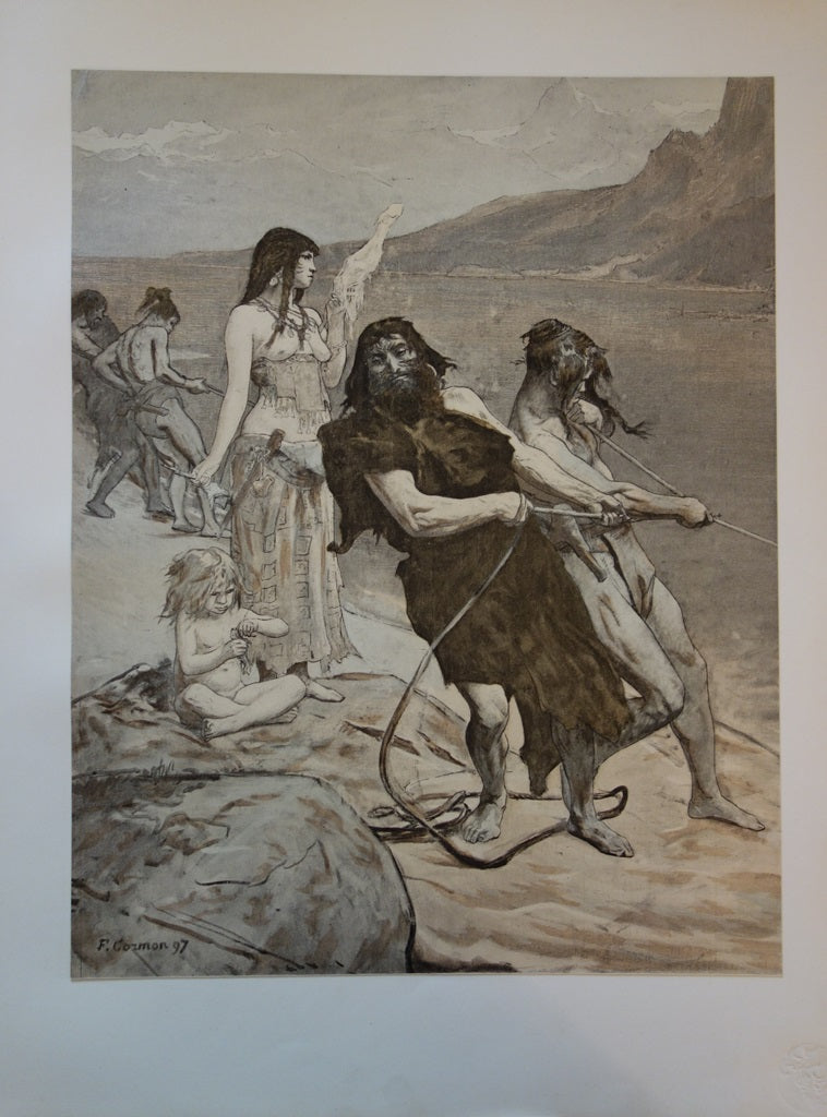 Fernad CORMON : Cité lacustre - Lithographie