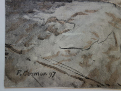Fernad CORMON : Cité lacustre - Lithographie (détail)