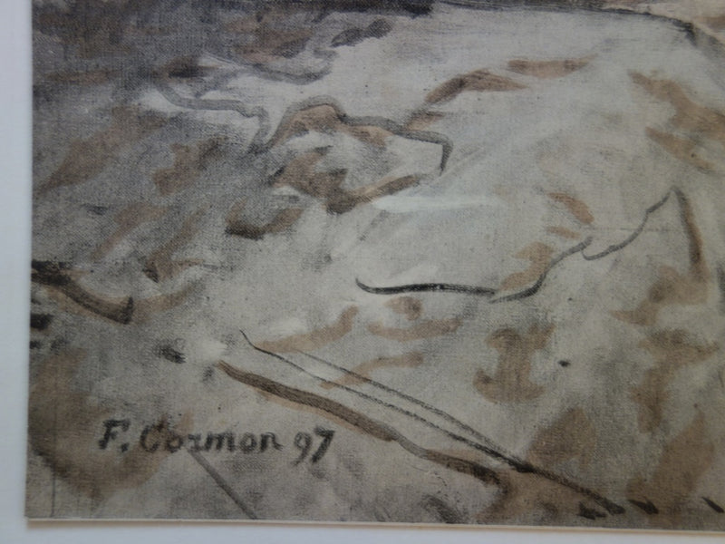 Fernad CORMON : Cité lacustre - Lithographie (détail)