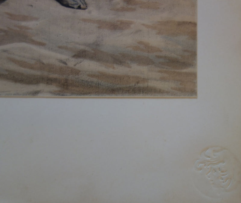 Fernad CORMON : Cité lacustre - Lithographie (détail)