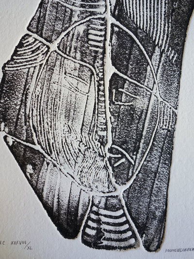 Jean CORREARD : Visage joyeux - Gravure (détail)