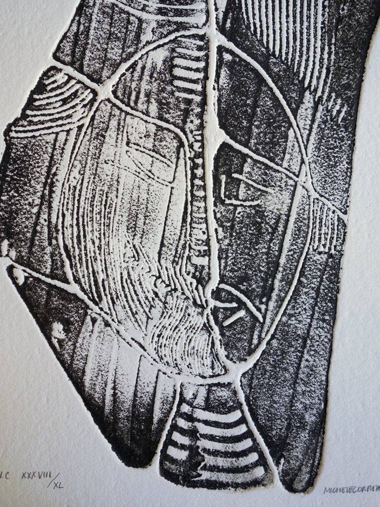 Jean CORREARD : Visage joyeux - Gravure (détail)