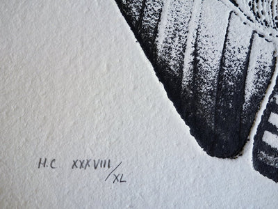 Jean CORREARD : Visage joyeux - Gravure (détail)