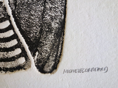 Jean CORREARD : Visage joyeux - Gravure (détail)