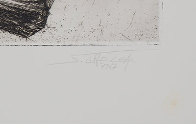 Jacques CORTELLARI : L'épave, 1967 - Gravure (détail)