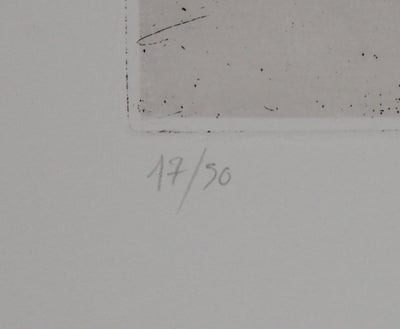 Jacques CORTELLARI : L'épave, 1967 - Gravure (détail)