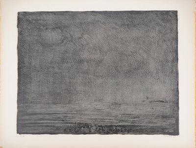 André COTTAVOZ : Abstraction sur fond noir - Lithographie