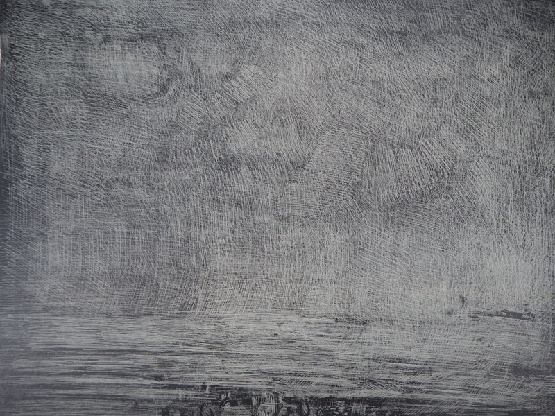 André COTTAVOZ : Abstraction sur fond noir - Lithographie (détail)
