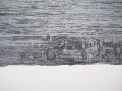 André COTTAVOZ : Abstraction sur fond noir - Lithographie (détail)
