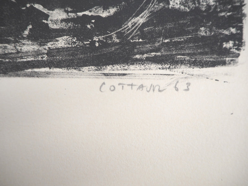 André COTTAVOZ : Les amoureux - Lithographie (détail)