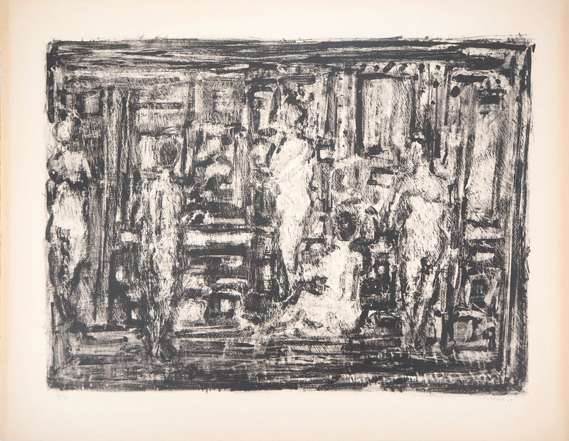 André COTTAVOZ : Les bains - Lithographie