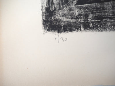 André COTTAVOZ : Les bains - Lithographie (détail)