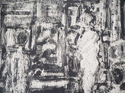 André COTTAVOZ : Les bains - Lithographie (détail)