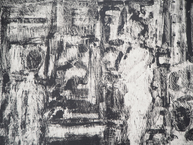 André COTTAVOZ : Les bains - Lithographie (détail)