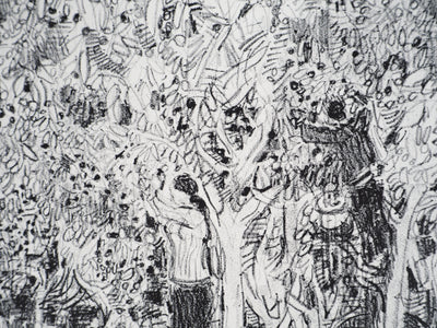 André COTTAVOZ : Cueillette estivale à Vallauris, vers 1976 - Lithographie (détail)