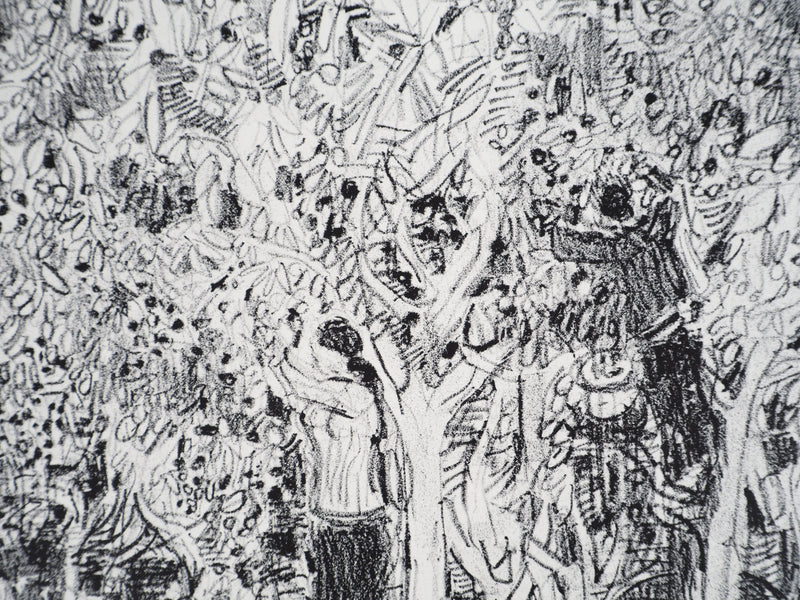 André COTTAVOZ : Cueillette estivale à Vallauris, vers 1976 - Lithographie (détail)