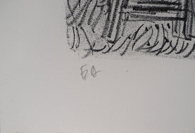 André COTTAVOZ : Cueillette estivale à Vallauris, vers 1976 - Lithographie (détail)