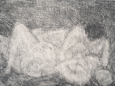 André COTTAVOZ : L'étreinte - Lithographie (détail)