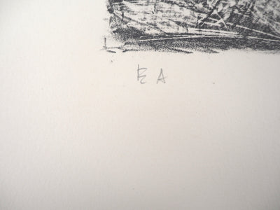 André COTTAVOZ : L'étreinte - Lithographie (détail)