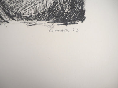 André COTTAVOZ : L'étreinte - Lithographie (détail)