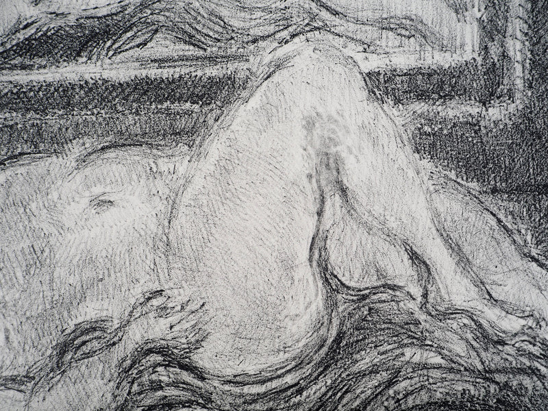 André COTTAVOZ : Femme nue au miroir, vers 1976 - Lithographie (détail)