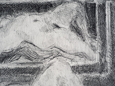 André COTTAVOZ : Femme nue au miroir, vers 1976 - Lithographie (détail)