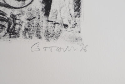 André COTTAVOZ : Fête et foule en ébullition à Vallauris, vers 1976 - Lithographie (détail)