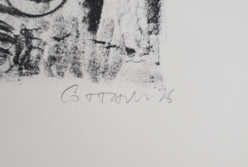 André COTTAVOZ : Fête et foule en ébullition à Vallauris, vers 1976 - Lithographie (détail)