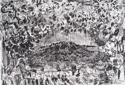 André COTTAVOZ : Fête et foule en ébullition à Vallauris, vers 1976 - Lithographie (détail)