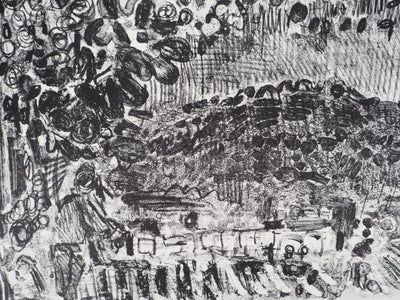 André COTTAVOZ : Fête et foule en ébullition à Vallauris, vers 1976 - Lithographie (détail)