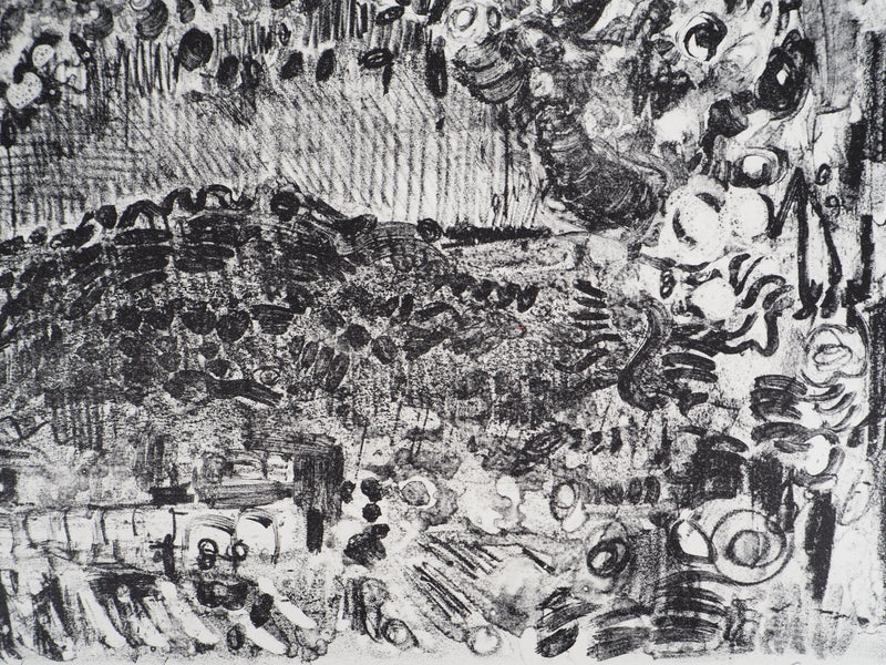 André COTTAVOZ : Fête et foule en ébullition à Vallauris, vers 1976 - Lithographie (détail)