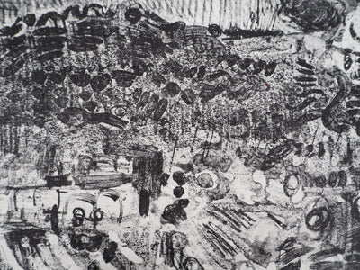 André COTTAVOZ : Fête et foule en ébullition à Vallauris, vers 1976 - Lithographie (détail)