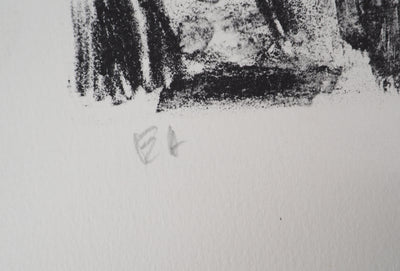 André COTTAVOZ : Fête et foule en ébullition à Vallauris, vers 1976 - Lithographie (détail)