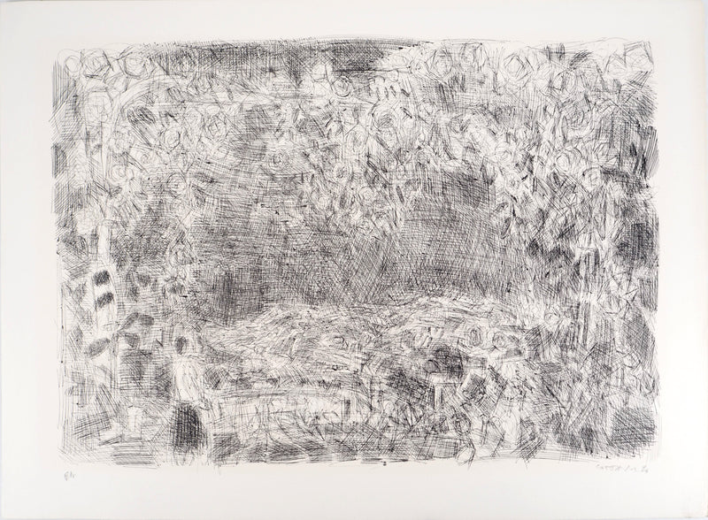 André COTTAVOZ : Foule en liesse, vers 1976 - Lithographie