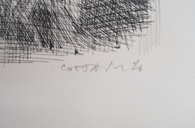 André COTTAVOZ : Foule en liesse, vers 1976 - Lithographie (détail)