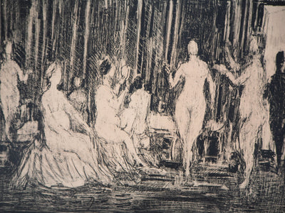 André COTTAVOZ : Le hammam - Lithographie (détail)