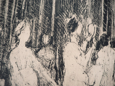 André COTTAVOZ : Le hammam - Lithographie (détail)
