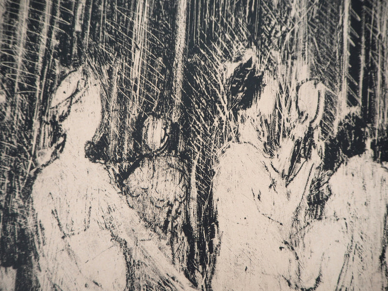 André COTTAVOZ : Le hammam - Lithographie (détail)