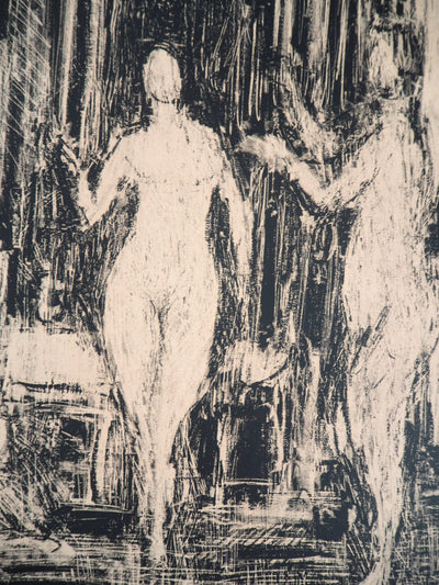 André COTTAVOZ : Le hammam - Lithographie (détail)