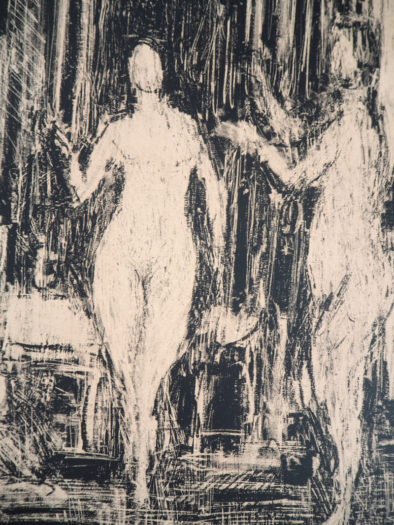 André COTTAVOZ : Le hammam - Lithographie (détail)