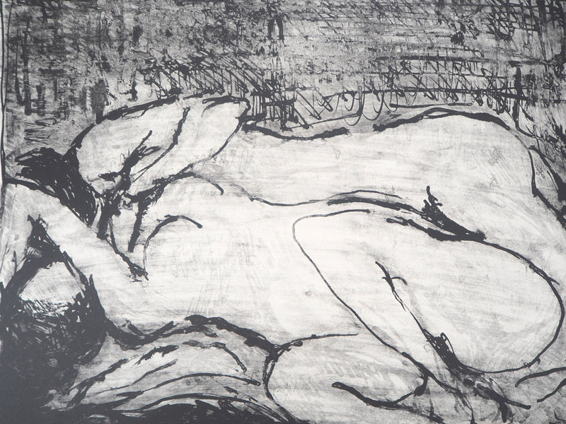 André COTTAVOZ : Nus allongés - Lithographie (détail)