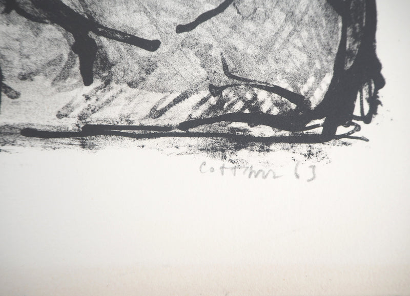André COTTAVOZ : Nus allongés - Lithographie (détail)