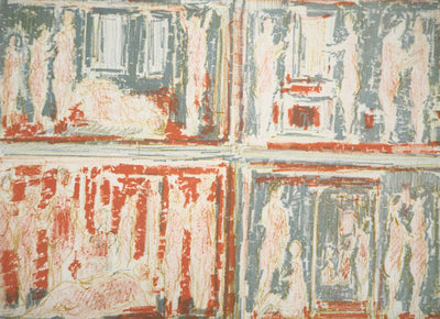 André COTTAVOZ : Scènes érotiques - Lithographie (détail)
