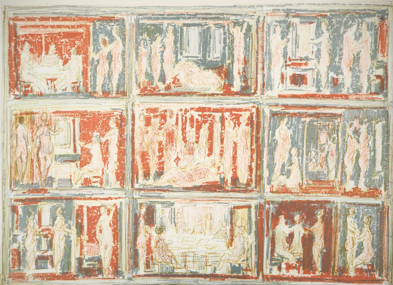 André COTTAVOZ : Scènes érotiques - Lithographie (détail)