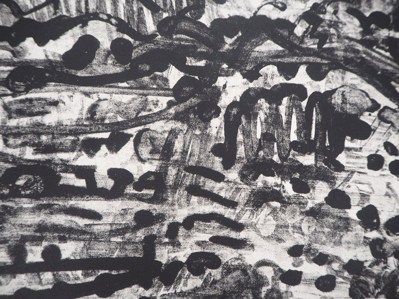 André COTTAVOZ : La ville animée - Lithographie (détail)