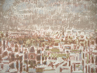 André COTTAVOZ : Ville sous la pluie - Lithographie (détail)