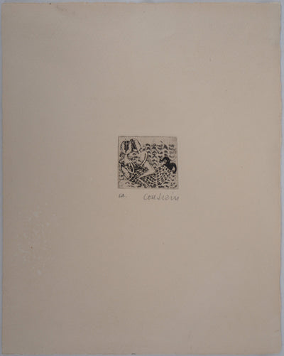 Brigitte COUDRAIN : La sirène - Gravure (détail)