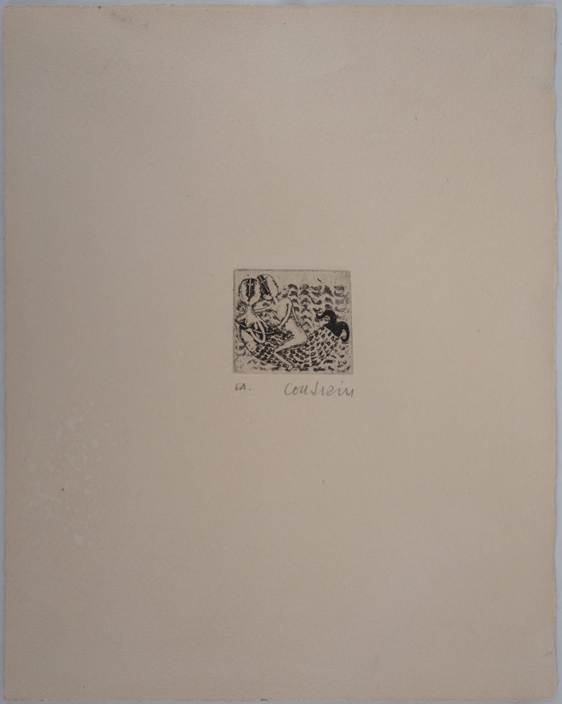 Brigitte COUDRAIN : La sirène - Gravure (détail)