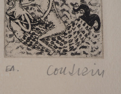 Brigitte COUDRAIN : La sirène - Gravure (détail)